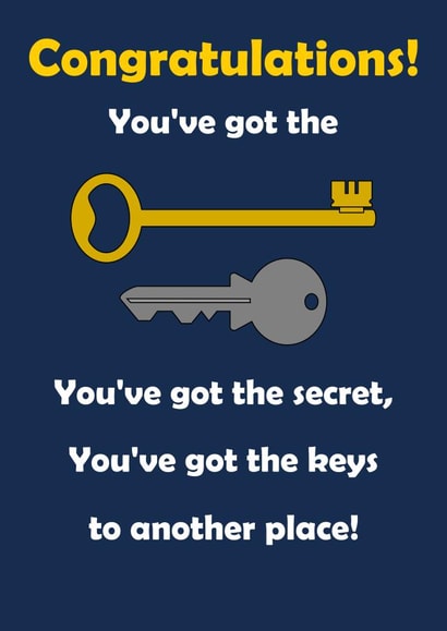 Dance music pun new home card created by The Fixby Fox