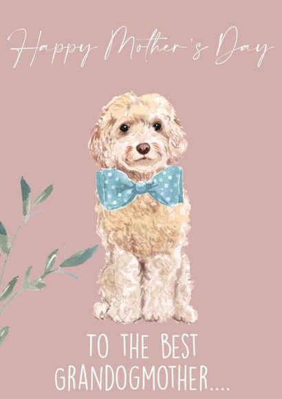 Cute Mothers Day Card - Dog Grandmother - Cockapoo / Labradoodle - To The Best Grandogmother created by 25Seven