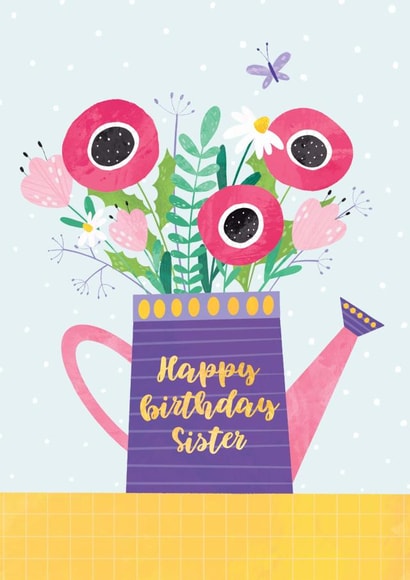 Happy birthday sister flower card created by Nastya Rizaeva
