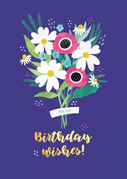 Birthday wishes floral bouquet card created by Nastya Rizaeva