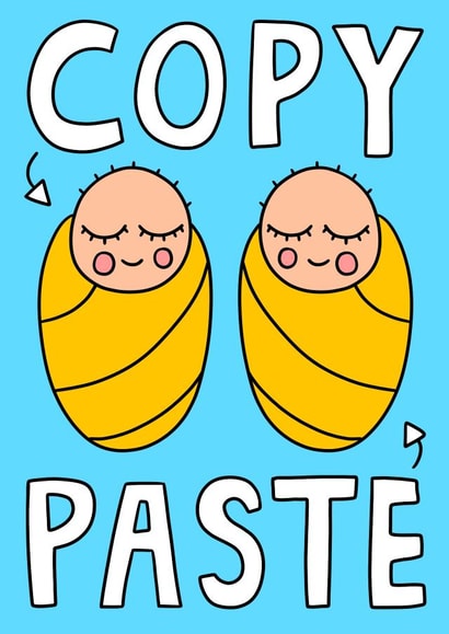 Copy and paste twin baby card created by Wafflemamaart