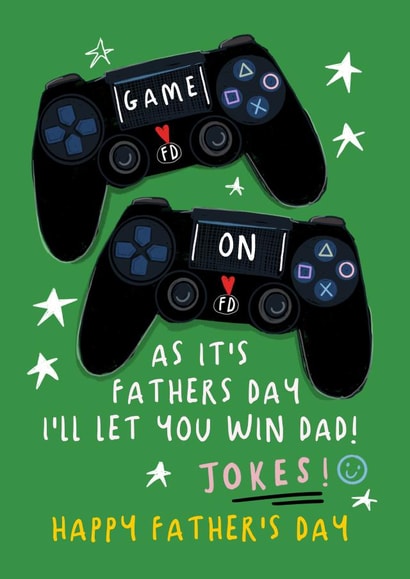 Gaming Father's Day card  created by NICHOLA COWDERY ILLUSTRATIONS 