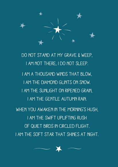 Star at Night Sympathy Card created by Cloud Cuckoo Design