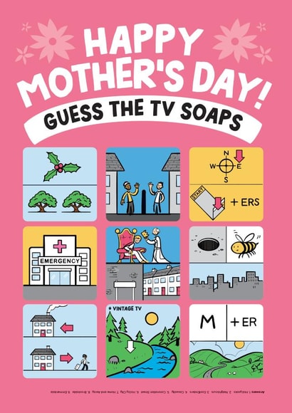 Funny Mothers Day Card - Mum - Guess The Tv Soaps created by Daniel Benney