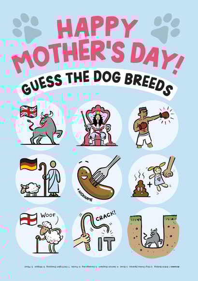 Funny Mothers Day Card - Mum - Guess The Dog Breeds created by Daniel Benney