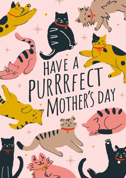 Cute Mothers Day Card - Cats - Pun - Have A Purrrfect Mothers Day created by Wild Card