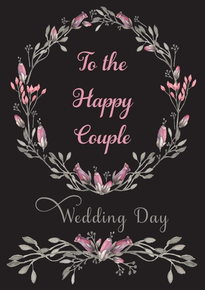 Watercolour wedding card 1001 created by Zesty Cards