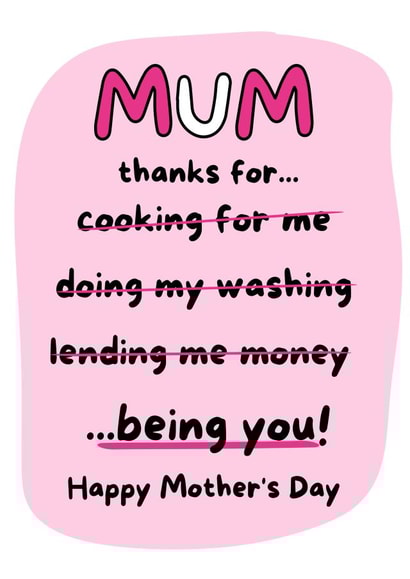 Cute Mothers Day Card - Mum - Thanks For Being You! created by Gobbygifts