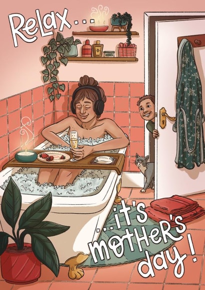 Relax… it’s Mother’s Day! Card created by Tee Ansell Draws