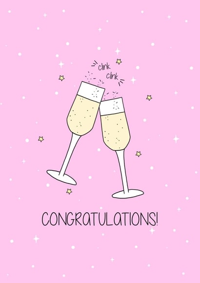 Congratulations Pink Fizz Card created by Doodledug Designs