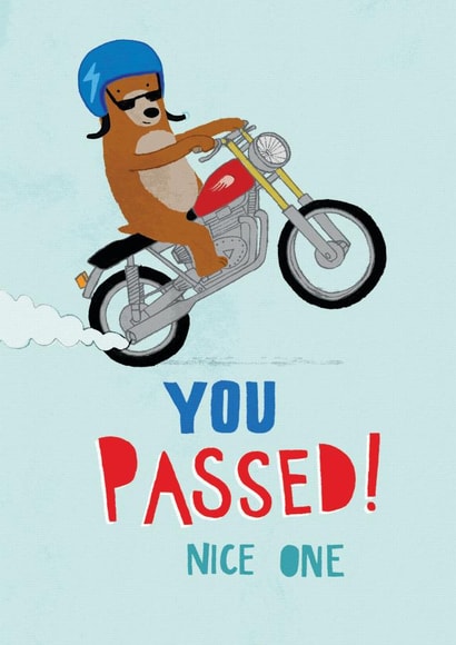 You passed! - Bear Motorbike test design created by Pencilface
