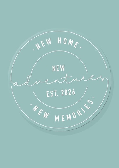 Classic Stamp New Home Card - 2023 - New Home New Adventures created by The Girl Next Draw Cards