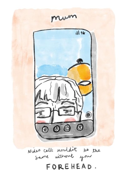 Mum and her video calls - funny Mother's Day Card created by Lea | artist and illustrator