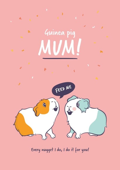 Guinea Pig Mother's Day Card or Birthday Card for a guinea pig mum! created by Goofy Guineas
