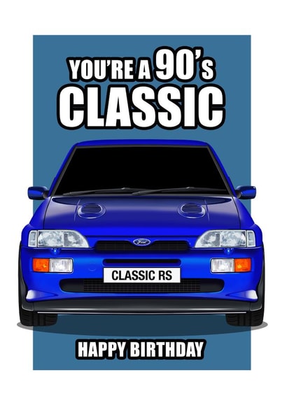 90'S CLASSIC CAR BIRTHDAY CARD created by RetroMotion Artwork