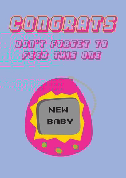 Tamagotchi New Baby Card created by @Laura Lonsdale Designs