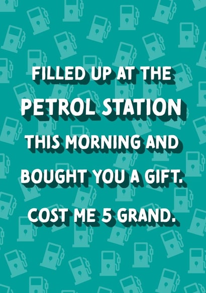 Funny petrol station Meme Birthday Card created by Cards from Designers