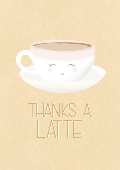Thanks a Latte Cute Thank You Card created by Moo Cow Design