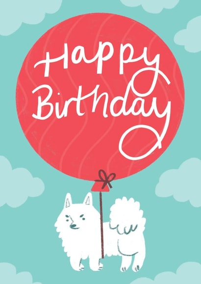 Cute Grumpy Samoyed Birthday Card created by Jennifer Mae Spooner