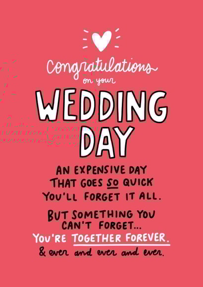 Congratulations On Your Wedding Day - funny wedding card created by Angela Chick