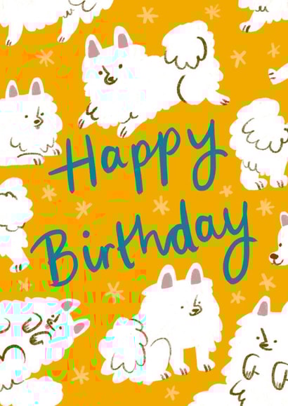 Samoyed Happy Birthday created by Jennifer Mae Spooner
