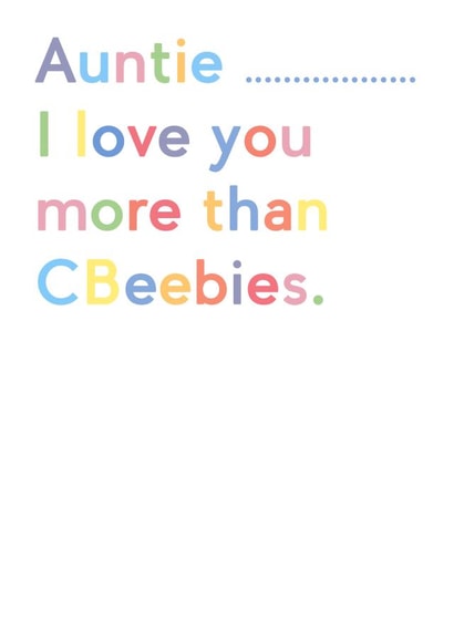 Cute auntie birthday card from a niece or nephew. created by JosieOnTheRun