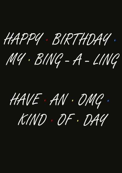 Bing a ling birthday card created by GB Cards