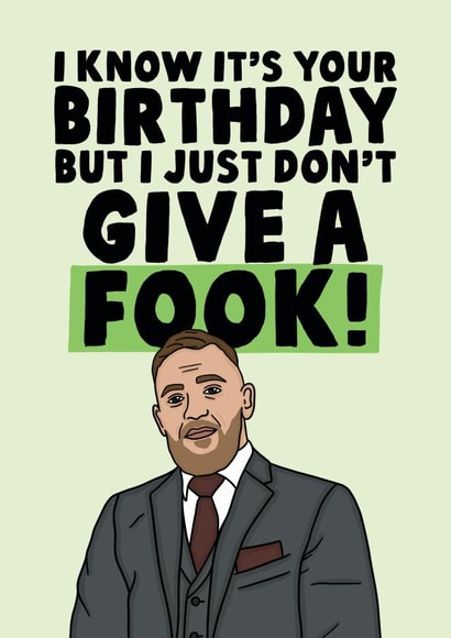 Conor mcgregor dont give a fook birthday card created by Studio Doodles