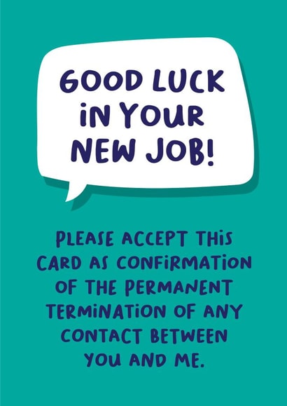 Good Luck Job Card created by Norm & Then