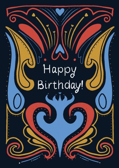 Cute flower pattern birthday card created by Lena Semenova