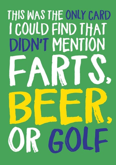 Farts, Beer and Golf funny Father's Day card created by Wild Card
