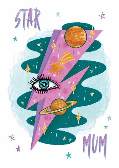 Star Mum Bowie Card for Mum created by Little Hawk Studio
