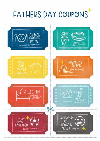 Fathers Day Coupons created by Lucy Rose Party