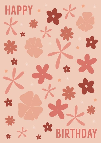 Flower Patter Happy Birthday Card created by Kirsten | By Kirst Co 