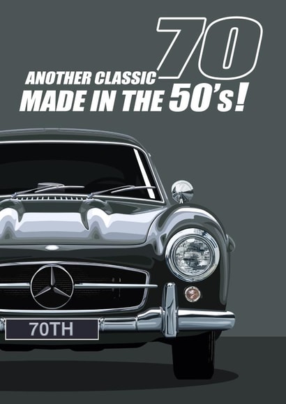 70th Birthday 1950's Classic Car created by RetroMotion Artwork