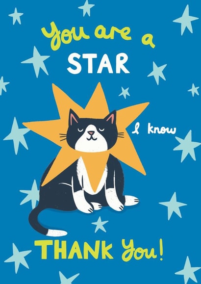 You Are A Star- Thank You Card created by Nat Ellis Illustration