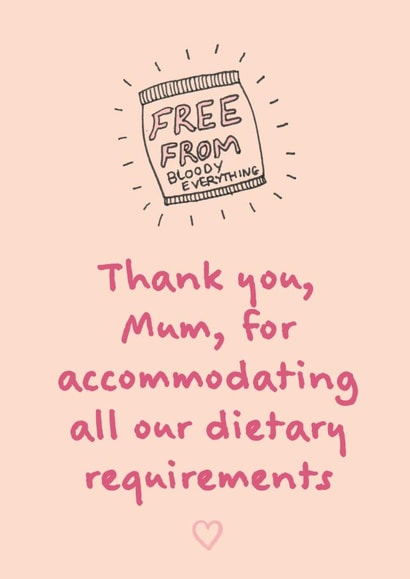 Free-From Dietary Mother's Day Card created by Rowena 