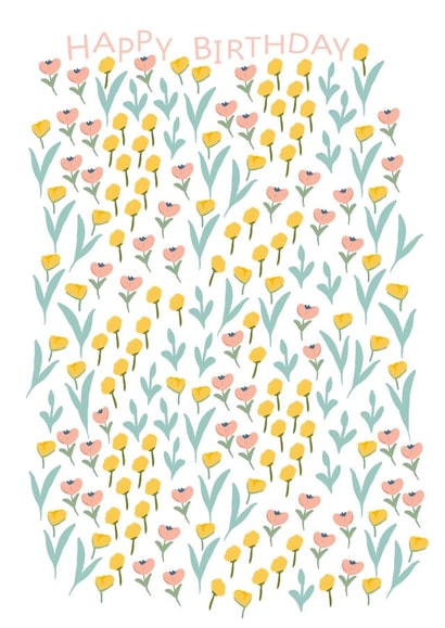 Happy Birthday Illustrated Floral Birthday created by Michelle Manolov