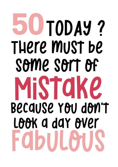 50th Birthday card for mom, friend 50th birthday card created by MillennialprintsCo