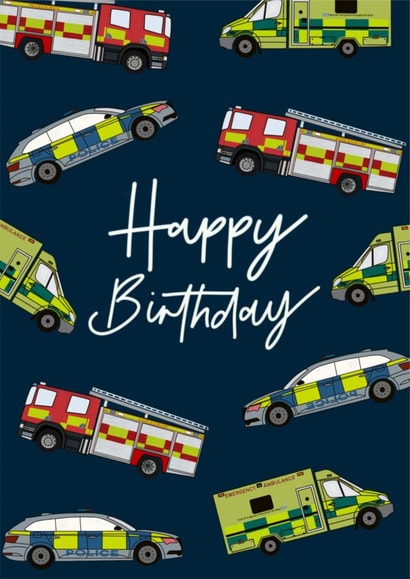 Emergency Services Birthday Card created by Rosie White Designs