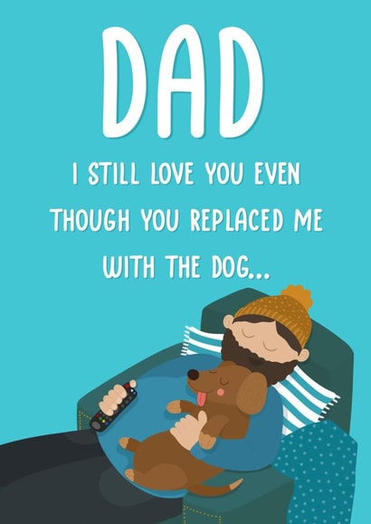 Dad and dog, Father’s Day card created by Sophie Larsson