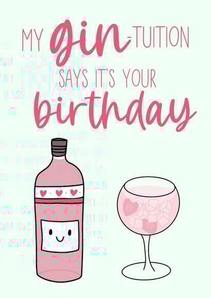 Gin birthday card  created by Fern Furness