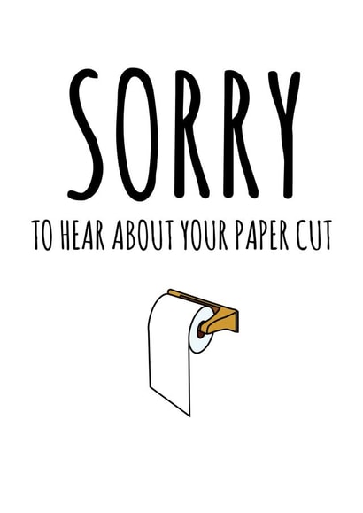Paper cut, get well soon card created by Banter King