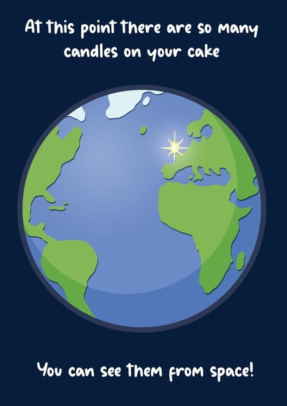 Seen from Space Birthday Card created by Sam Birch