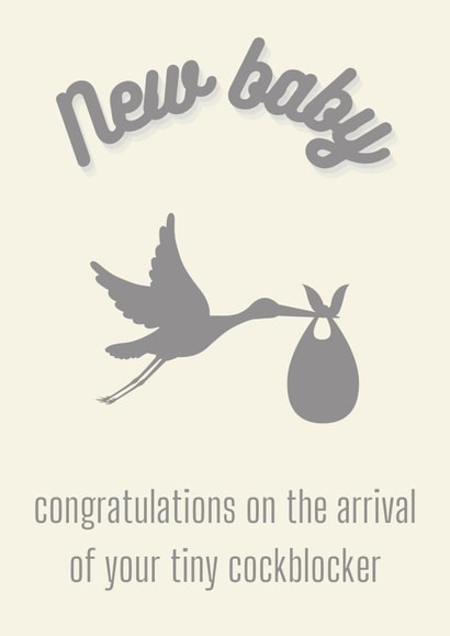 Cockblocker new baby card created by OnlyPans