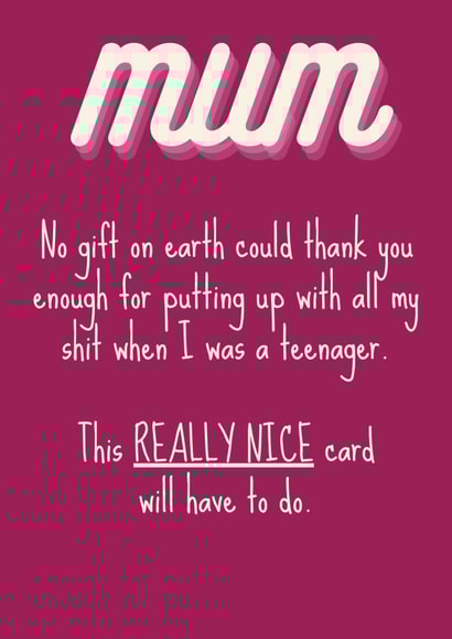 Thank you mum card created by OnlyPans
