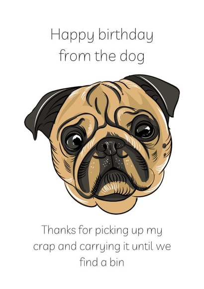 From the dog birthday card created by OnlyPans