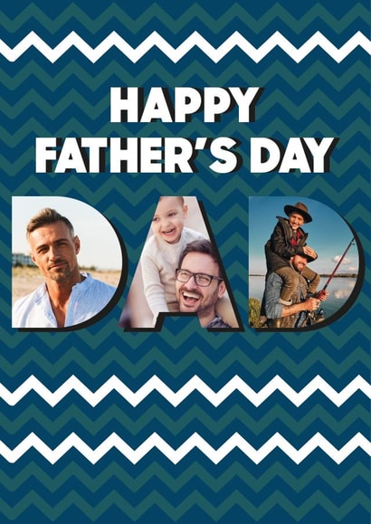 Zig zag father's Day Photo Card created by Quinton cards