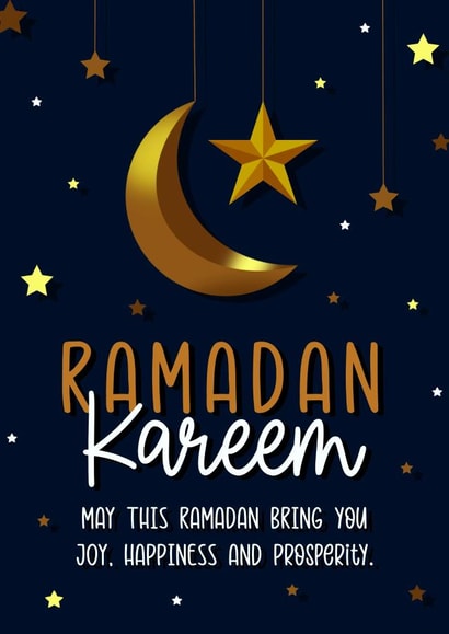 Ramadan Kareem Mubarak uncle aunt friend fast card created by The Girl Next Draw Cards