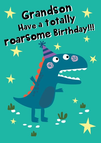 Grandson Roarsome Birthday Card created by @Laura Lonsdale Designs